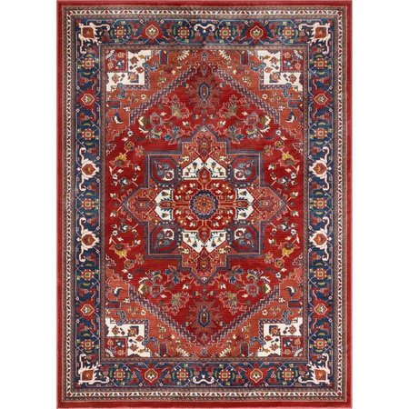 WELL WOVEN Tulsa Jackie Crimson Traditional Medallion Area Rug 5 ft. 3 in. x 7 ft. 3 in. TU-90-5